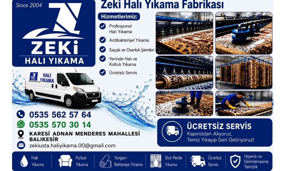 Karesi Adnan Menderes Mahallesi Halı Yıkama Sistemleri